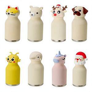 Bouteille d'eau isotherme en acier inoxydable pour enfants de 450 ml avec motif tête d'animal <span class=keywords><strong>licorne</strong></span> et paille pour la rentrée scolaire - Product Image 3