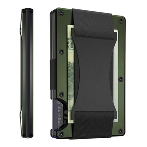 Factory Wholesale Customized Mens Minimalist <strong>Wallet</strong> Aluminum Alloy RFID Blocking <strong>with</strong> Metal Money Clip - Product Image 1