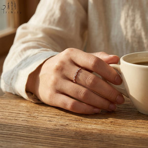 Anillo Apilable con Diseño de Corazón, Venta al por Mayor, Oro Rosa de 18K, Diamante Natural Real, Anillo de Media Eternidad para Mujer, Uso Diario - Product Image 5