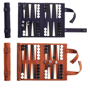 Backgammon de voyage portable multicolores pour compagnon, jeux de société enroulables, ensembles de backgammon - Product Image 2