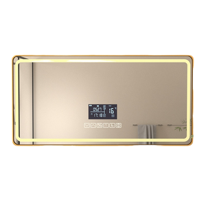 <span class=keywords><strong>Miroir</strong></span> LED intelligent rectangulaire <span class=keywords><strong>doré</strong></span> moderne sur mesure avec bande lumineuse pour <span class=keywords><strong>salle</strong></span> <span class=keywords><strong>de</strong></span> <span class=keywords><strong>bain</strong></span>, salon, hôtel, etc. - Product Image 2