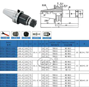 Support d'outils de taraudage Flexible BT40 BT50 BT30, mandrin de serrage, support de robinet pour Machine à tarauder