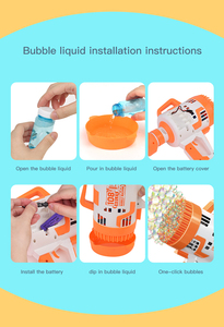 <span class=keywords><strong>2023</strong></span> Producto de Venta caliente 108 Agujeros Versión ligera Ametralladora de burbujas Bazooka Gatling Pistola de burbujas Juguete de carga - Product Image 5