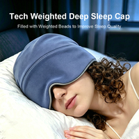 En gros, Bonnet de sommeil lesté en soie 27x23cm, Masque oculaire occultant total, Bandeau coupe-vent pour la sieste au bureau, les voyages et la détente en avion