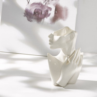 Vase à fleurs moderne en céramique, corps en porcelaine, pour décoration intérieure, bureau, jardin, conteneur de plantation