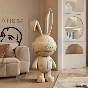 Statuetta in Resina di Coniglietto Cupido Cartoon, Tema Amore, Ornamento Ecologico da Pavimento per Soggiorno, Mobile TV, Divano, Grande Decorazione - Product Image 4