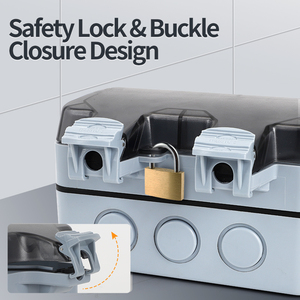 IP66 16Amp 2 Gang cubierta de toma de corriente conmutada <span class=keywords><strong>doble</strong></span> exterior impermeable enchufes de pared eléctricos <span class=keywords><strong>enchufe</strong></span> de la UE para uso residencial - Product Image 5