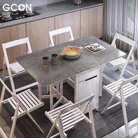 Petit ensemble de salle à manger multifonctionnel Table pliante avec 4 chaises