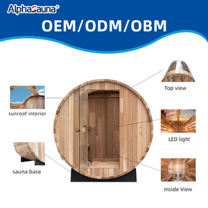 Sauna Panorámica Tipo Barril para Exteriores, Ideal para Villas, Campamentos, Resorts y Más, Personalizable - Product Image 2