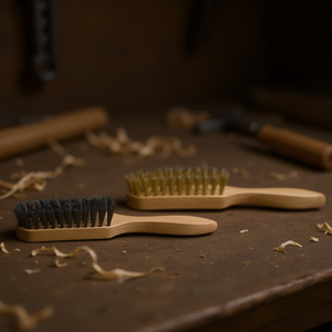 Brosse à main Ttake avec manche en bois, poils en acier 4x15x25 mm, 24 fils - Product Image 3