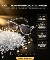 Granulés de polyamide transparents CXT8113, alternative au TR90, résine de nylon à haute transmission lumineuse pour montures de lunettes optiques et de lunettes de soleil