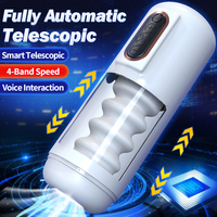Juguete Sexual Masculino Vibrador con Succión Automática Copa Masturbadora Telescópica para Hombres con Voz Succión Vaginal Vagina de Bolsillo Producto para Adultos