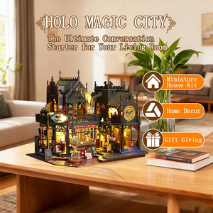 Kit de Castillo de Madera en Miniatura Impermeable con Temática de Halloween, HOLO MAGIC CITY, Juguete de Construcción 3D DIY Hecho a Mano - Product Image 1