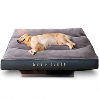 Coussin pour chien en flanelle, chaud pour l'hiver, amovible, lavable, extra-large, résistant aux morsures