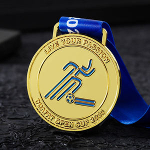 Özel Tasarım Altın Kaplama Çapraz Desenli Sert Mineli UV Baskılı Okul Spor Yarışması Etkinliği Yarışma Hatıra Madalyası - Product Image 4