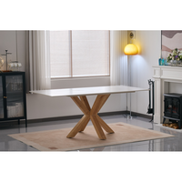 Table à manger au design moderne, plateau en pierre frittée, stable, pour la maison, l'appartement, la villa, meubles