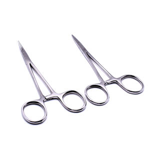 Pinces hémostatiques Huian 125 mm en acier inoxydable à pointe courbée pour l'épilation des animaux domestiques et l'extraction des hameçons - Product Image 3