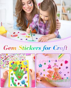 6124 Pegatinas de Gemas - Pegatinas Autoadhesivas de Joyería Facial, Gemas Acrílicas para Manualidades, Diamantes de Imitación Brillantes en Forma de Corazón para Niños - Product Image 6