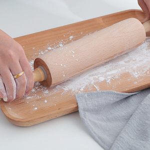 Rouleau à pâtisserie classique en bois, rouleau à pâte en bois dur pour la cuisson de pizzas, de tartes, de pâtisseries et de biscuits - Product Image 5