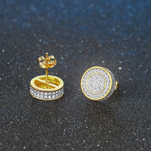 <span class=keywords><strong>Pendientes</strong></span> de Hip Hop con Incrustaciones de Circonitas Brillantes, <span class=keywords><strong>Pendientes</strong></span> Redondos de 12 mm con Pavé de Diamantes de Circonita para <span class=keywords><strong>Hombre</strong></span> - Product Image 5