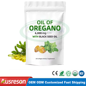 Ausreson OEM Carvacrol Feuilles d'Origan Capsules <span class=keywords><strong>Softgel</strong></span> d'huile <span class=keywords><strong>1000mg</strong></span> Chine Supplément à base de plantes Softgels d'huile d'origan - Product Image 2