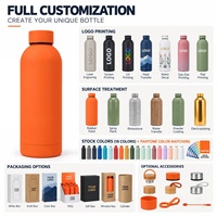 Botol Air Stainless Steel Terisolasi 500ml 750ml Custom Logo Bunga Hijau Vacuum Thermos Tumbler dengan Tali untuk Camping
