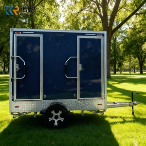 Remorque de toilettes portables avec lavabo, miroir et éclairage, toilettes mobiles, toilettes portables, remorque de toilettes portables à deux pièces - Product Image 1