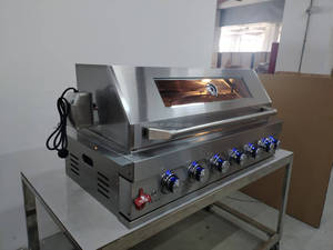 Parrilla de Gas Moderna Premium de Acero Inoxidable con 6 Quemadores Integrados y <span class=keywords><strong>Asador</strong></span> de Sobremesa para Uso Comercial y Familiar - Product Image 6