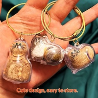 Boîte de rangement pour poils de chat, breloque Gashapon, petite collection orange, capsule transparente, pendentif porte-clés en métal moderne