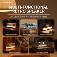 KUANGXIANG Nouvelle Innovation 2026 Enceinte Musicale Sans Fil avec Chargeur Sans Fil pour Téléphone et Écouteurs, Réveil et Radio FM