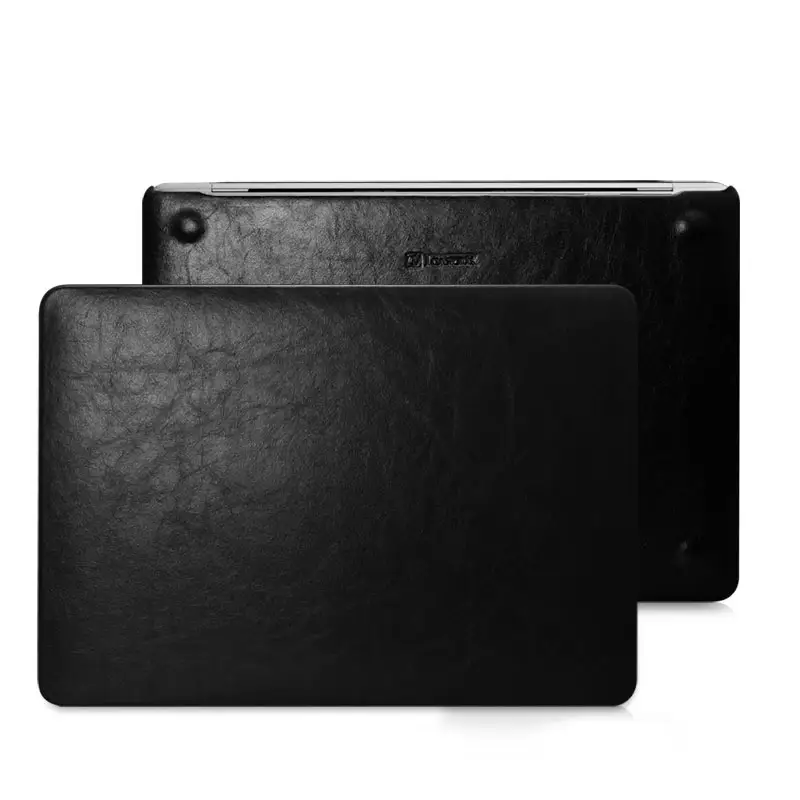 2021 vente en gros nouvelle série en cuir véritable housse de protection pour ordinateur portable noir pour Macbook Pro 14 16 pouces