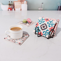 Sous-verres en céramique personnalisés imprimés en gros, antidérapants, écologiques, durables, carrés, blancs unis, pour sublimation