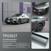 Film de protection automobile personnalisé en TPU mat argent foncé auto-réparant sans résidu pour modification extérieure de voiture