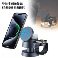 Chargeur sans fil 15W pliable 3 en 1 station de charge de téléphone support magnétique pour téléphone/montre/AirPods