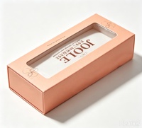 Boîte à tiroir personnalisée rose pêche avec fenêtre transparente pour étui à lunettes, emballage de lunettes, boîte à tiroir avec impression de logo personnalisé