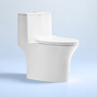 Toilette monobloc moderne à double chasse Arrow Factory, en céramique, à siphon en S, à poser au sol, autonettoyante, surface émaillée, avec coulisses souples en PP