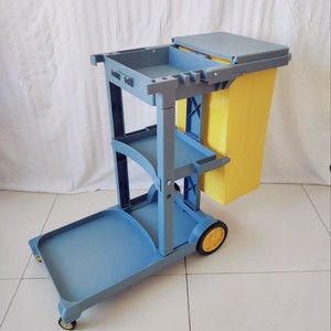 Chariot de ménage en plastique 31,5 pieds cubes, 4 roulettes, chariot de nettoyage ouvert pour hôtels et maisons d'hôtes - Product Image 1
