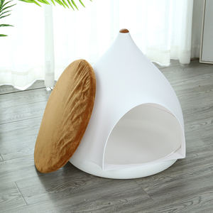 2021ใหม่หรูหรา Hoopet สีขาว Igloo สุนัขสัตว์เลี้ยงพลาสติกเตียงขนแกะ - Product Image 3