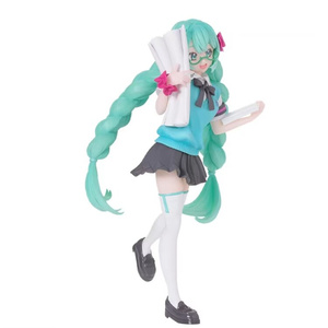 18CM Jouet Manga Figurine Statues Figures 16e Anniversaire Commémoratif Uniforme Scolaire Lunettes <span class=keywords><strong>Miku</strong></span> PVC Anime <span class=keywords><strong>Figure</strong></span> - Product Image 4