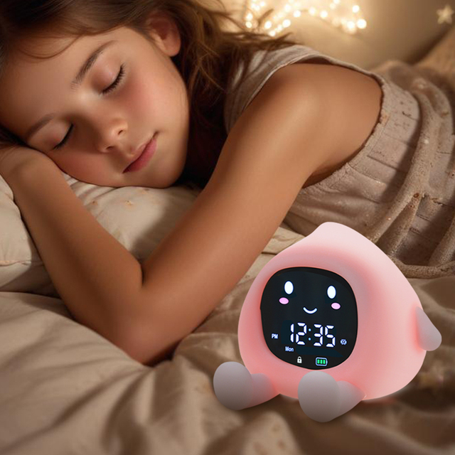 Digital Wake up Light with Nature Sound Machine RGB Color Sunrise Simulation Sleep Trainer Alarm Clock Smart Table Clock