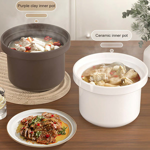 Cuisinière à mijoter électrique programmable Sorge avec couvercle en verre trempé, pot extérieur en plastique, capacité de 4 litres, contrôle numérique du minuterie, classe d'efficacité énergétique - Product Image 3