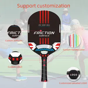 Grosir kustom profesional pelindung tepi Edgeless USAPA T700 3K thermomolded pegangan serat karbon mentah Pickleball dayung