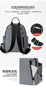 Women's Multifunctional <b>Large</b> Capacity Anti-Theft <b>Backpack</b> Dual-Use Waterproof Bag <b>School</b> Commuting Versatile Travel Cross - Product Image 2