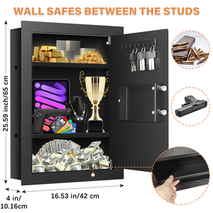 Weichi Factory US Warehouse in Stock Hidden Wall Mounted Safe <b>Box</b> Digital Electronic <b>Lock</b> Wall-Mounted Safe Cabinet - Product Image 4