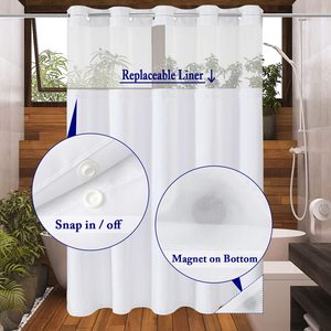 Bagno di alta qualità senza gancio 2 strati di giunzione impermeabile Waffle poliestere 72 "<span class=keywords><strong>x</strong></span> 72" <span class=keywords><strong>tenda</strong></span> da <span class=keywords><strong>doccia</strong></span> per Hotel - Product Image 3