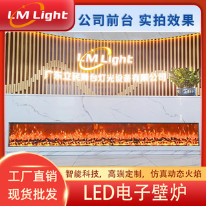 Chimenea Eléctrica Empotrada Limin 3D con Llama Simulada LED, Decoración de Pared Metálica para Hogar y Hotel - Product Image 4