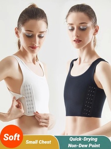 Top contenitivo da donna traspirante con fibbia laterale, senza ferretto, senza cuciture, effetto piatto, stile Tomboy - Product Image 3