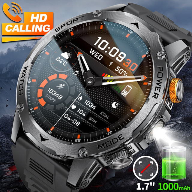 LIGE Smart Watch 100+ Sports Modes 1.7" HD Touch Screen Answer/Make Calls Heart Rate Sleep Monitor IP68 Waterproof with 1000mAh