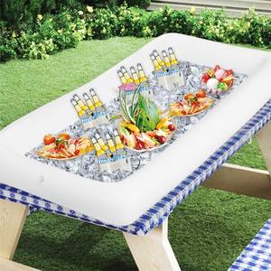 Contenedor Inflable para Bebidas y Hielo, 130x63cm, Modelo <span class=keywords><strong>OO</strong></span>, Barra de Hielo, Barra de Ensaladas, Bandeja Refrigerada para Fiestas en la Playa o Piscina - Product Image 1
