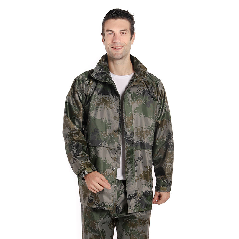 Factory Price Wholesale Plus Size XL Camouflage Rain Coat Suit Waterproof  Poncho With Hood for Outdoor Tours Rainproof Rainwear